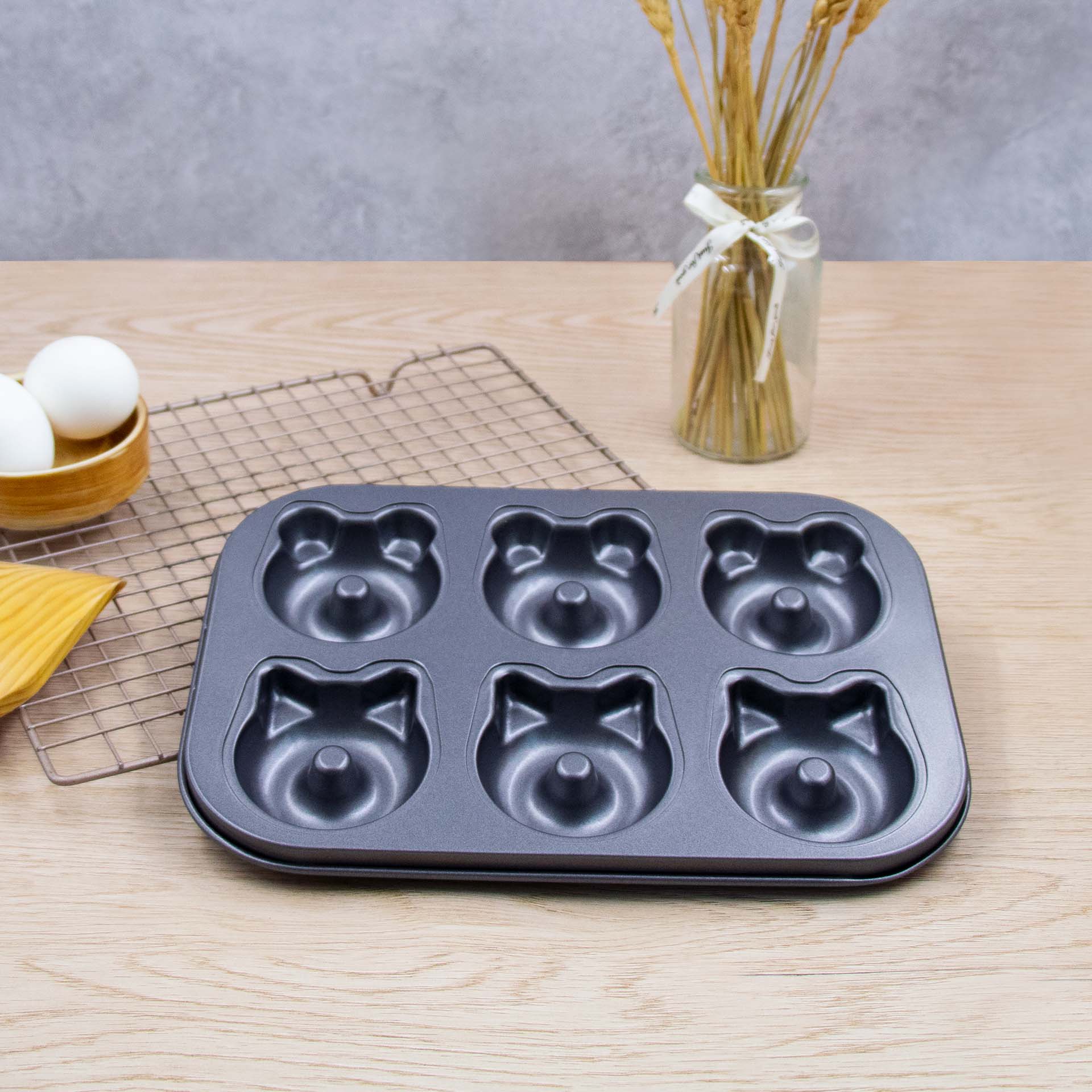 ALKO 6-cup non-stick Doughnut Animal Head Baking Tray