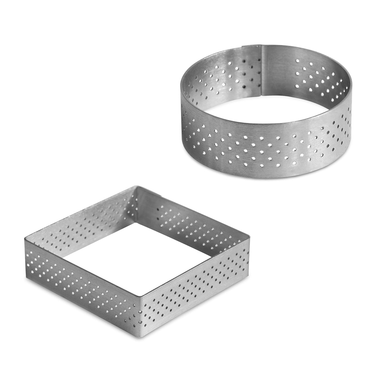 Perforated Small Tart 2 pcs Set - Round 5.5cm & Square 7cm