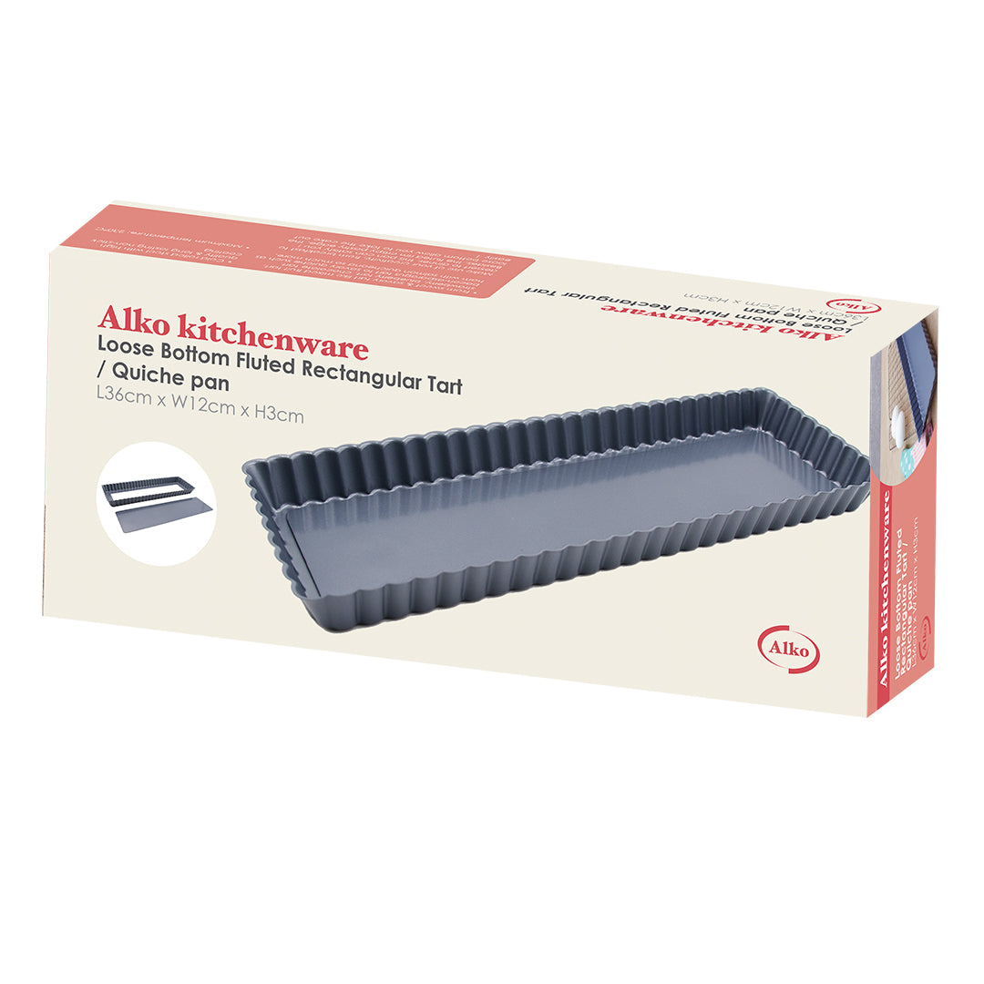 ALKO non-stick Loose Bottom Fluted Rectangular Tart / Quiche pan