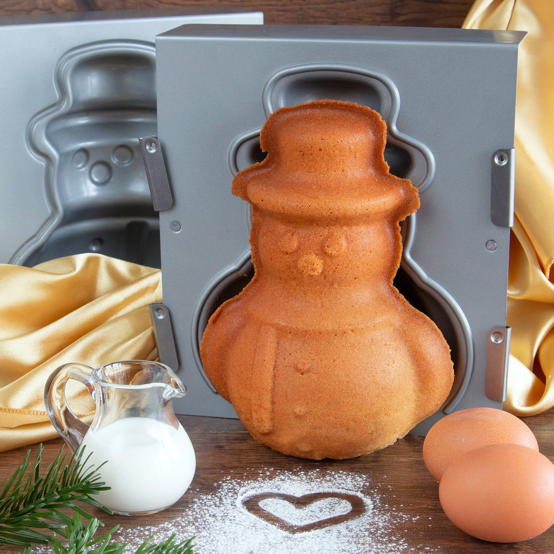 STÄDTER We love baking Snowman – 3D Cake pan